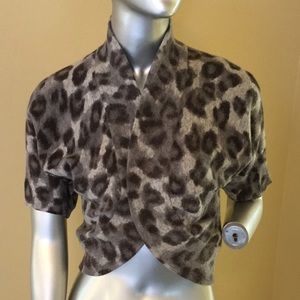 Banana Republic Animal Print Short Sleeve Shrug
